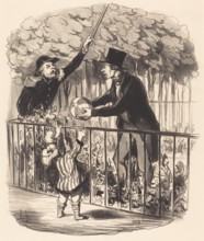Mais puisque j'vous dis que c'est son ballon et que j'suis son papa!...., 1847. Creator: Honore Daumier.