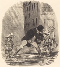 C'est bête d'avoir, en hiver, des enfans si beaux que ça!..., 1851-1852. Creator: Honore Daumier.