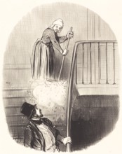 Un locataire qui a eu un oubli le 1er janvier, 1847. Creator: Honore Daumier.