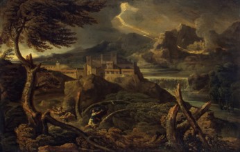 Landscape with Lightning, 1668. Creator: Gaspard Dughet.