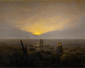 Moonrise over the Sea, 1821. Creator: Caspar David Friedrich.