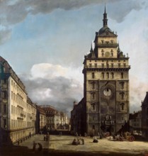 Square with the Kreuzkirche in Dresden, 1751. Creator: Bernardo Bellotto.