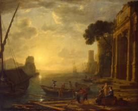 Harbour at Sunset, 1634. Creator: Claude Lorrain.