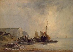 Boats near Shore of Normandy, 1823. Creator: Richard Parkes Bonington.