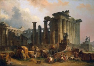 Ruins of a Doric Temple, 1783. Creator: Hubert Robert.