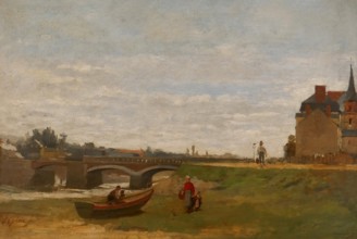 Landscape with a Bridge, 1871. Creator: Stanislas Lepine.