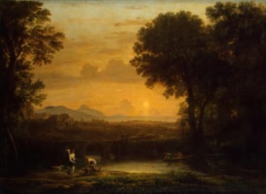Landscape with Tobias and the Angel, (Evening), 1663. Creator: Claude Lorrain.