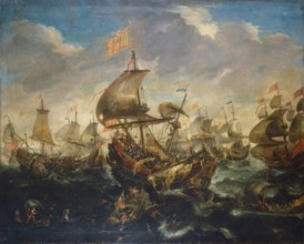 Battle of the Spanish and the Dutch Fleet on May 1573, at the Time of the Siege of Haarlem, 1620. Creator: Andries van Eertvelt.