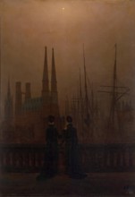 Night in a Harbour, 1818. Creator: Caspar David Friedrich.