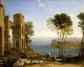 Coast View with Apollo and the Cumaean Sibyl, 1645. Creator: Claude Lorrain.