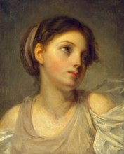 Young Girl in a Lilac Tunic, 1780. Creator: Jean-Baptiste Greuze.