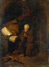 Hermit Before a Crucifix, 1660. Creator: Gerritsz Quiringh van Brekelenkam.