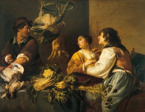 Kitchen, 1635. Creators: Theodoor Rombouts, Adriaen van Utrecht.