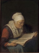 Old Woman Reading a Book, 1665. Creator: Gerrit Dou.