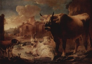 Landscape with a Herd, 1650. Creator: Philipp Peter Roos.