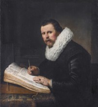 Portrait of a Man at a Writing Desk, possibly Jacob Bruyningh, 1631. Creator: Rembrandt Harmensz van Rijn.