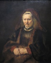 Portrait of an Old Woman in a Fur Robe, 1653. Creator: Rembrandt Harmensz van Rijn.