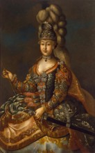 Portrait of Countess Anna Sheremetyeva in a ''Carousel'' Costume, 1776. Creator: Unknown.