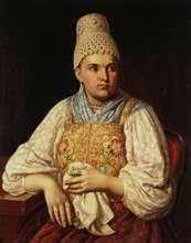 Portrait of Anna Filatova, a Merchant's Wife, 1840. Creator: Unknown.