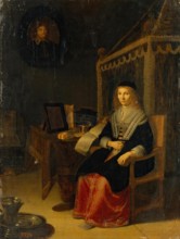 Portrait of a Lady at the Table with Music, 1650. Creator: Eglon Hendrik van der Neer.