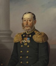 Portrait of S.S. Nakhimov, 1862. Creator: Aleksey Vasilyev.