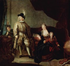 Portrait of Baron von Erlach with his Family, 1711. Creator: Antoine Pesne.