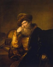 Portrait of a Scholar Sitting at the Table, 1650. Creator: Ferdinand Bol.