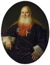 Portrait of the Priest V.I. Kutnevich, 1854. Creator: Kandrat Karsalin.