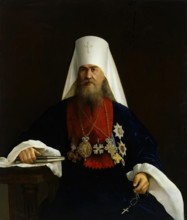 Portrait of Metropolitan Bishop Palladiy (secular name Pavel Raev, born Pisarev) (1827-1898) , 1893. Creator: Andrey Redkovsky.