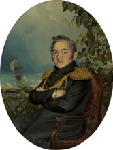 Portrait of Admiral Mikhail Lazarev, 1845. Creator: Robert Schwede.