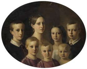 Portrait of the Oldenburg Children, 1853. Creator: Vital Jean De Gronckel.