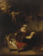 The Holy Family with Angels, 1645. Creator: Rembrandt Harmensz van Rijn.