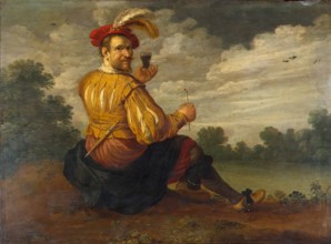 Self-Portrait in a Landscape, 1627. Creator: Joost Cornelisz Droochsloot.