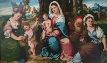 Madonna and Child with St Catherine, St John the Baptist, St Dorotea and St Anthony the Abbot, 1523. Creator: Bonifacio de' Pitati.
