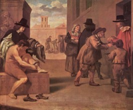 The works of mercy, 1680. Creator: Pierre Montallier.