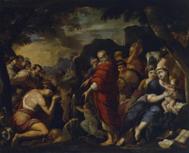 Moses Striking the Rock, 1634. Creator: Giovanni Maria Bottalla.
