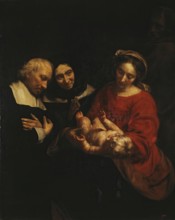 Holy Family with Donors, 1665. Creator: Jacob van Oost the Elder.