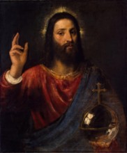 Christ Blessing, 1570. Creator: Titian.