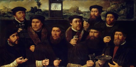 Group Portrait of the Amsterdam Shooting Corporation, 1561. Creators: Dirck Jacobsz, Jacob Cornelisz. van Oostsanen.