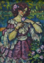 Lady with a Rose, 1901. Creator: Charles Guerin.