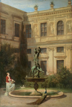 Courtyard with the Grotto in the Munich Royal Residence, 1862. Creator: Hans von Marées.