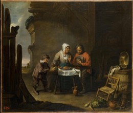 Saying Grace, 1675. Creator: Master of the Beguins.