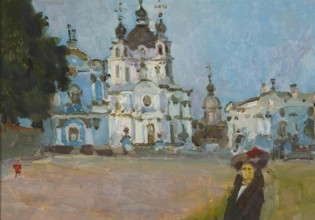 Smolny Cathedral. Sketch, 1905. Creator: Stepan Yaremich.
