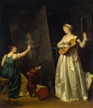Artist Painting a Portrait of a Musician, 1796. Creator: Marguerite Gerard.