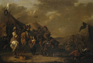 Hunters at Rest, 1650. Creator: Simon Johannes van Douw.