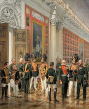 View of the War Gallery of 1812 in the Winter Palace (Company of Court Grenadiers), 1862. Creator: Karl Piratsky.