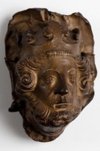 Cast of bearded male head with crown, possibly from Lichfield Cathedral. Creator: Unknown.