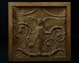Cast of low relief depicting figure of Victory and acanthus decoration. Creator: Unknown.