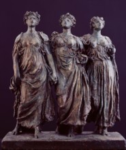 Sketch model for a group of three figures in 'The Daphnephoria', c1873. Creator: Frederic Leighton.