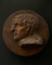 Cast of head of young, clean-shaven Roman. Creator: Unknown.